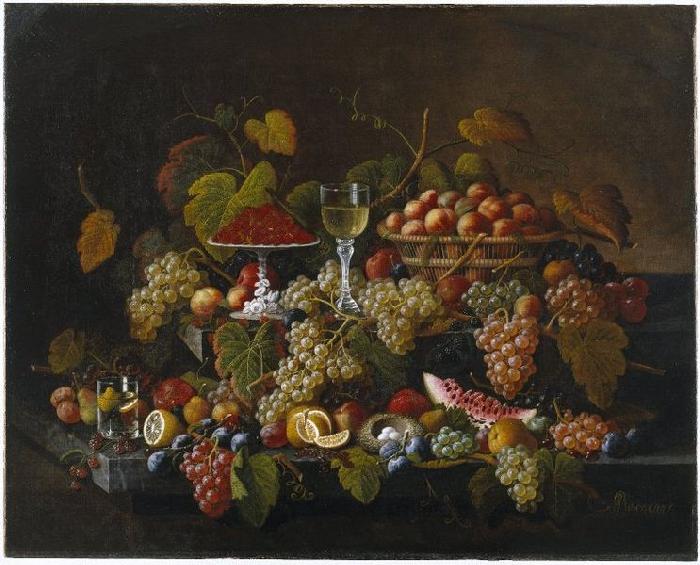 Severin Roesen Still Life with Fruit